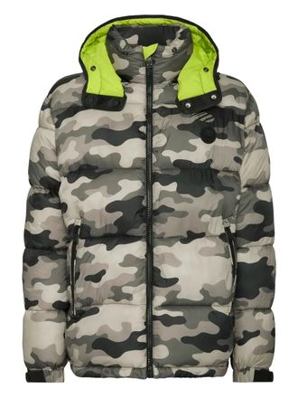 Plein Sport camouflage puffer jacket - men - Fabric - L - Black