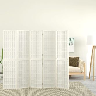 Berkfield Home Folding 5-Panel Room Divider Japanese Style 200x170 cm White