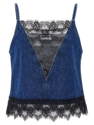 Off-white Blue Lace 20s Slip Top