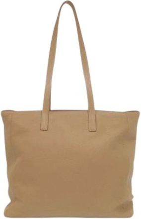 Prada Pre-owned Tote Bags, female, Beige, Size: ONE SIZE Pre-owned Leather Tote