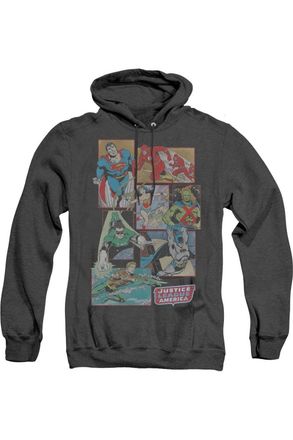 Gildan DC Comics Justice League Boxes Adult Heather Hoodie / Hooded Sweatshirt