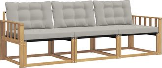 vidaXL Conjunto De Sof&aacute;s De Exterior 3 Uds. Blanco Y Gris Claro Vidaxl