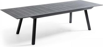 Oviala Mesa de jard&iacute;n extensible de aluminio gris