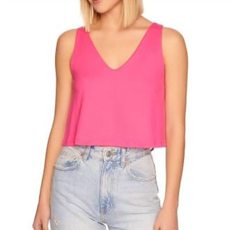 Susana Monaco Flare Tank Top In Punch Pink