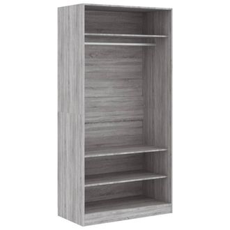 Berkfield Home Wardrobe Grey Sonoma 100x50x200 cm Engineered Wood | Size: 100 x 50 x 200 cm