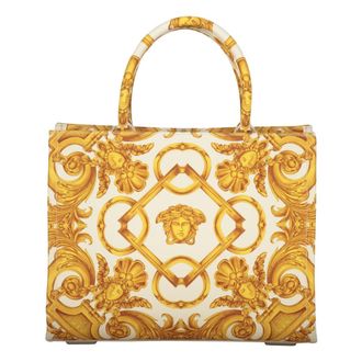 Versace Shopping Bags, female, Multicolor, ONE SIZE, Jacquard Motif Canvas Tote Bag