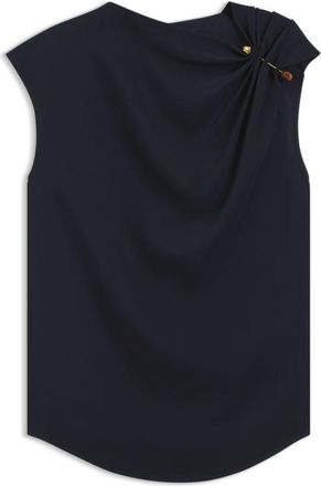 BOSS Regular-fit crepe blouse with a metal pin