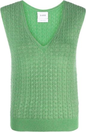 Barrie V-neck sleeveless cashmere top - women - Cashmere - S - Green