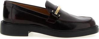 Tod's Gepolijste kalfsleren loafers - Dames - Loafers - Rood - 41 EU - Leer - Schoenen