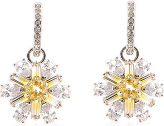Swarovski Idyllia E Pierced Earrings Mini Hoop Drop Rhodium Shiny Yellow