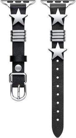 Posh Tech Austin Star Leather Apple Watch Watchband in Black at Nordstrom Rack