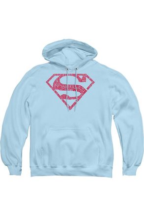Gildan Superman Word Shield Adult Pull Over Hoodie / Hooded Sweatshirt