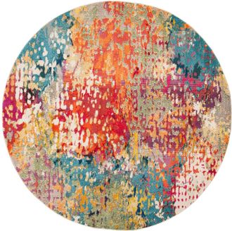 Safavieh Alfombra contempor&aacute;neo de polipropileno blanco/multicolor, 183 cm