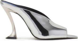 Lanvin Midnight Step Mule In Metallic Leather in Glossy Silver at Nordstrom, Size 39