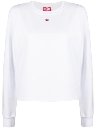 Diesel logo-embroidered sweatshirt - women - Cotton/Polyester - M - White