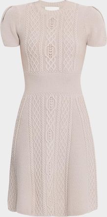 3.1 Phillip Lim Mock-Neck Cable-Knit Wool Mini Dress