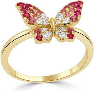 Sabrina Designs 14K 0.50 Ct. Tw. Diamond & Pink Sapphire Cocktail Ring