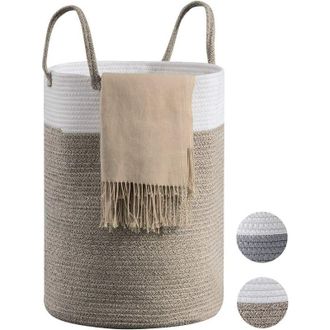 OEM Cesto De Ropa Sucia, Cesta Para La Ropa, Cesta De Almacenamiento, Cesto Para Ropa Sucia, Cuerda De Algod&oacute;n Marr&oacute;n, 38 Cm (di&aacute;metro) X 50 Cm (altura)