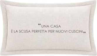 KASANOVA Cuscino divano 30x50 cm scritta Quotes tortora