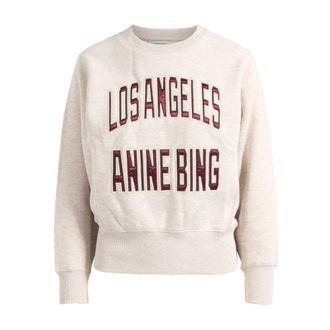 Anine Bing Hoodies & sweatvesten, Dames, Beige, M, Katoen, Harry Sweatshirt