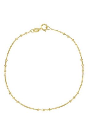 Bony Levy 14K Gold Beaded Chain Bracelet in 14K Yellow Gold at Nordstrom, Size 7.5