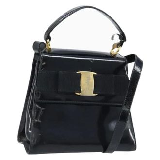 Ferragamo Pre-owned Handtas - Dames - Pre-owned - Zwart - Maat: ONE Size Leer
