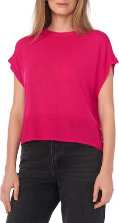 Halogen Crewneck Rib Sweater Top in Electric Pink at Nordstrom Rack, Size X-Large