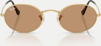 Ray-Ban Summer Capsule - Occhiali da sole ovali oro Arista in metallo con lenti verdi