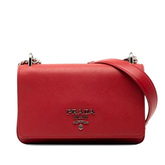 Prada Tweedehands Saffiano en City Calf Chain Crossbody