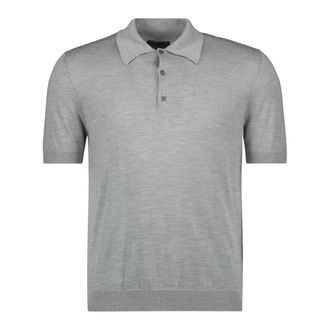 Prada Polo Shirts, male, Gray, Size: XL Cashmere and Silk Polo Shirt