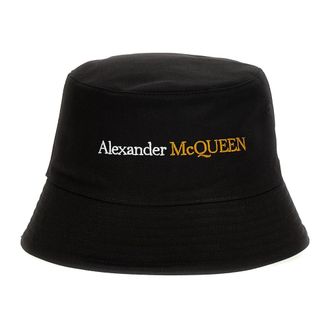Alexander McQueen Bucket Hat With Logo - male - Alexander McQueen - Accessories - Black - M - Accessories