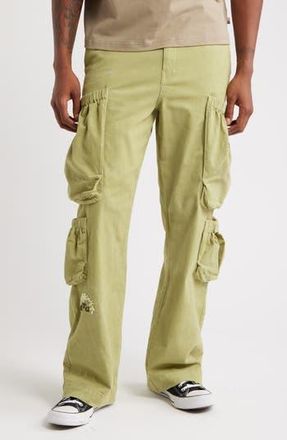 Honor The Gift Wide Leg Cotton Twill Cargo Pants in Green at Nordstrom Rack, Size 28 X 32
