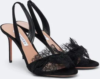 Aquazzura Sandalias Lover de ante con encaje