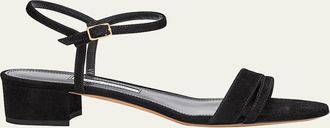 Emme Parsons Simple Metallic Ankle-Strap Sandals