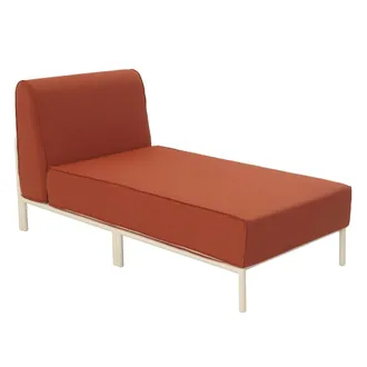 Oviala Chaise longue para muebles de jard&iacute;n modulares en tela terracota