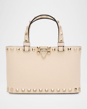 Valentino Garavani Rockstud Mini Grainy Calfskin Shopping Bag