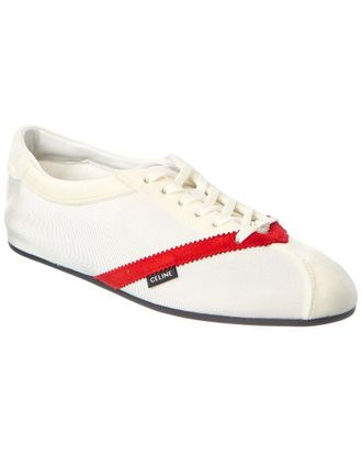 Celine Celine Logo Velvet & Leather Sneaker