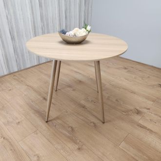 Kosy Koala Oak Effect Round Dining Table Kitchen Table Modern Wood Style Dinner Table Only