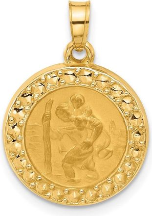 Diamond2Deal 14k Yellow Gold Hollow St. Christopher Medal