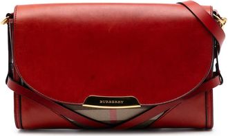 Burberry Pre-owned Burberry Leather and House Check Canvas Bridle Abbott Crossbody Ladies 4YN1XNJGYSN219VP