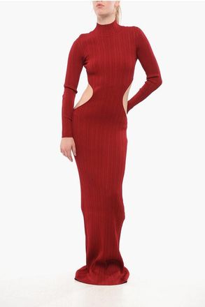Elisabetta Franchi Ribbed Maxidress with Cut-outs size 44