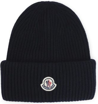 Moncler Navy Blue Logo Beanies Cap