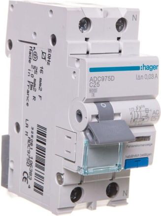 OEM Interruptor Diferencial Rcbo 2p C25a 0,03a Tipo Ac Adc975d