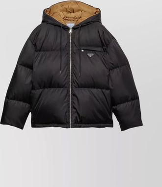 Prada quilted design hooded down jacket