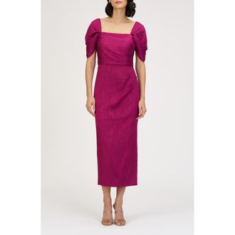 JS Collections Phoebe Convertible Sleeve Cocktail Dress in Raspberry at Nordstrom Rack, Size 10