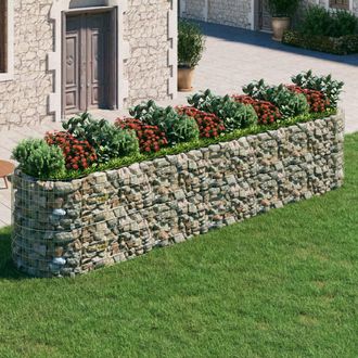 Berkfield Home Gabion Raised Bed Galvanised Iron 500x100x100 cm in Silver | Size: 500 x 100 x 100 cm