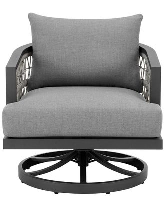 Armen Living Zella Outdoor Patio Swivel Armchair