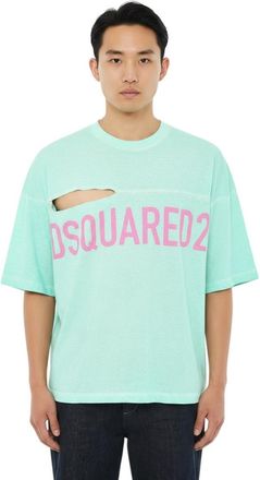 Dsquared2 Mint Green Distressed T-Shirt