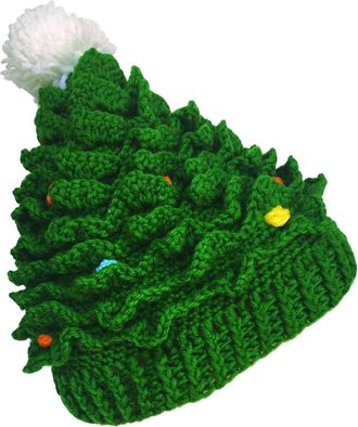 Generic Unisex Christmas Winter Knitted Crochet Beanie Santa Hat Bearded Caps