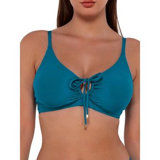 Sunsets Bikini Top Women Avalon Teal Stretch Kauai Keyhole Swimwear GBO25